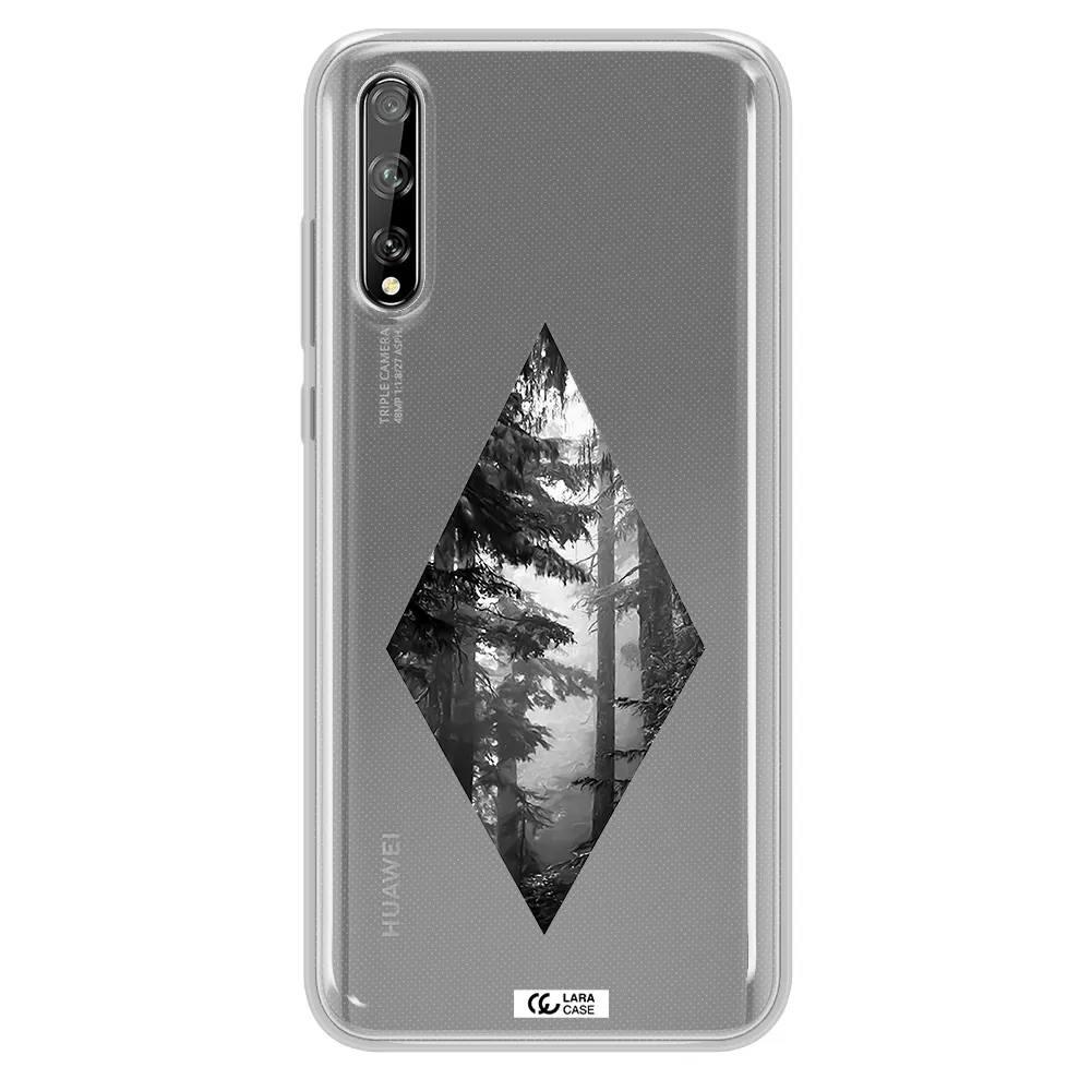 a diamond shaped image of trees Huawei P Smart S Clear TPU Case