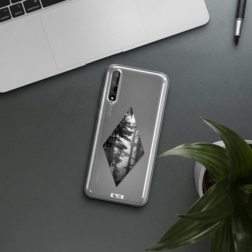 a diamond shaped image of trees Huawei P Smart S Clear TPU Case