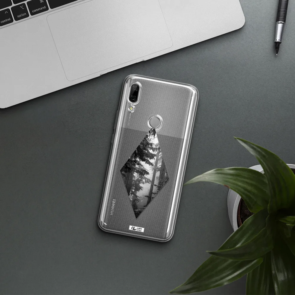 a diamond shaped image of trees Huawei P Smart Z Clear TPU Case