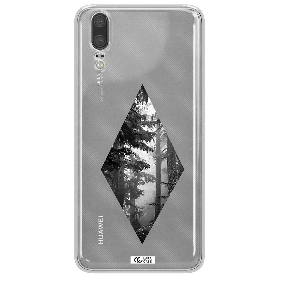 a diamond shaped image of trees Huawei P20 Clear TPU Case