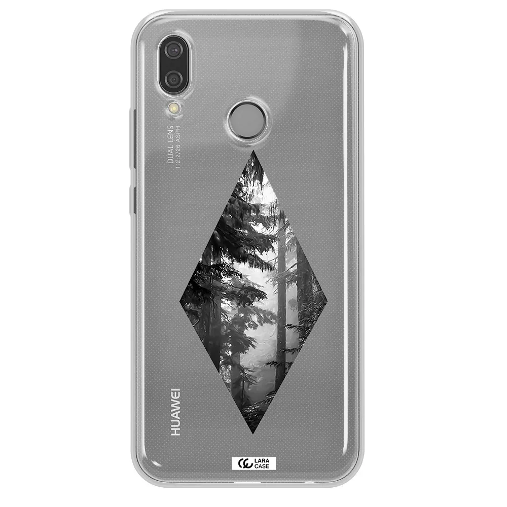a diamond shaped image of trees Huawei P20 Lite Clear TPU Case