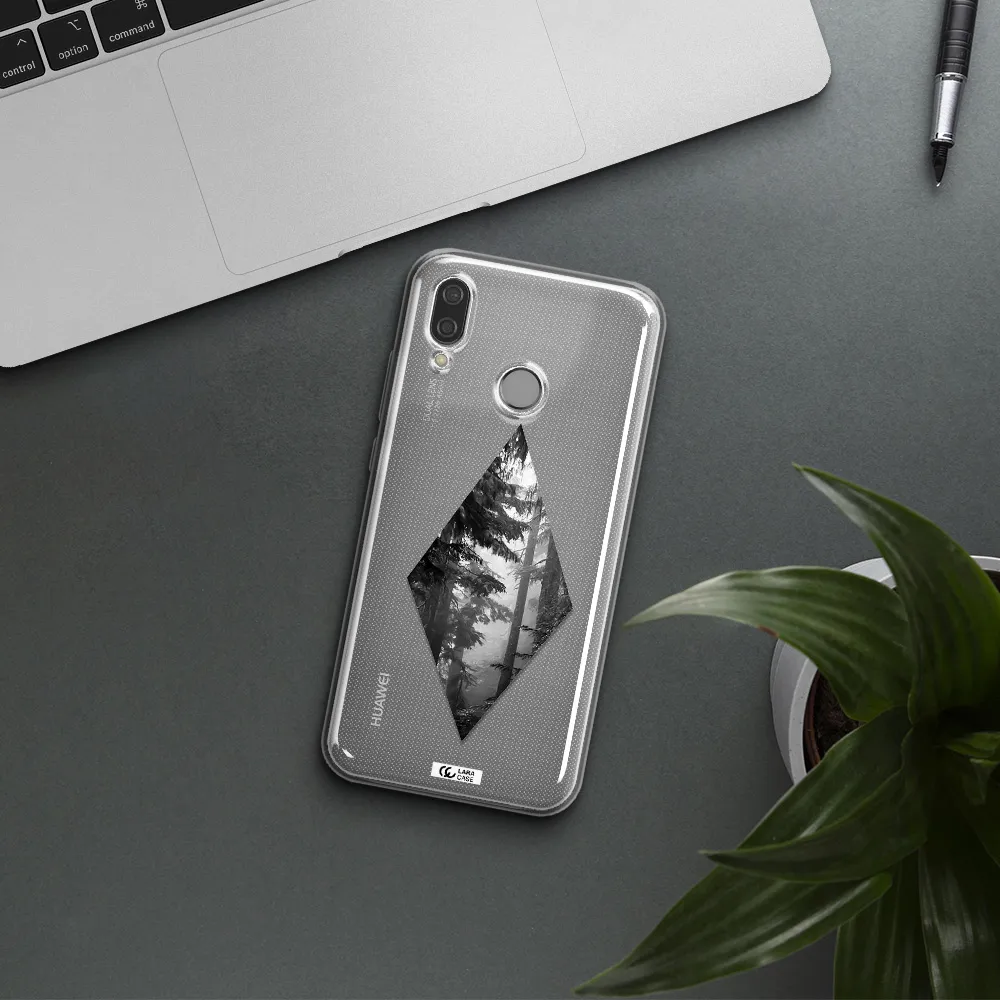 a diamond shaped image of trees Huawei P20 Lite Clear TPU Case