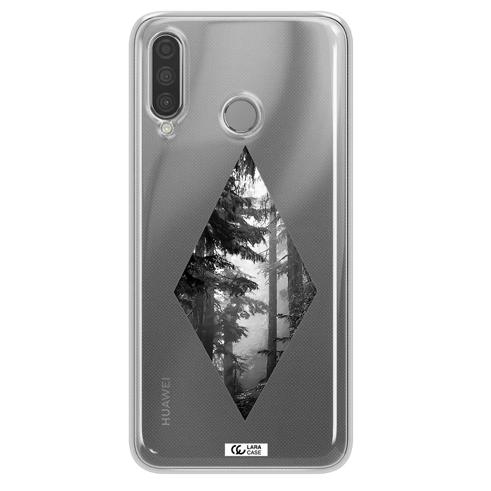a diamond shaped image of trees Huawei P30 Lite Clear TPU Case