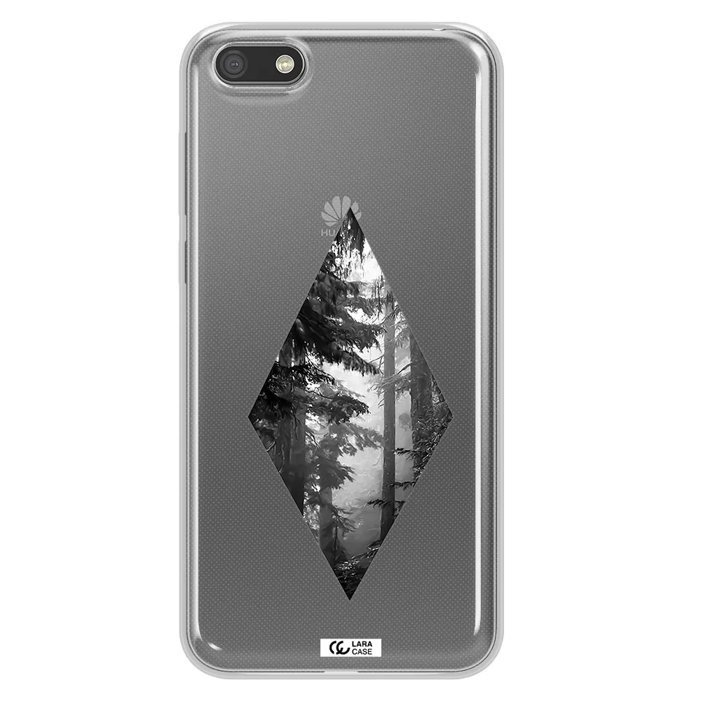 a diamond shaped image of trees Huawei Y5 2018 Clear TPU Case