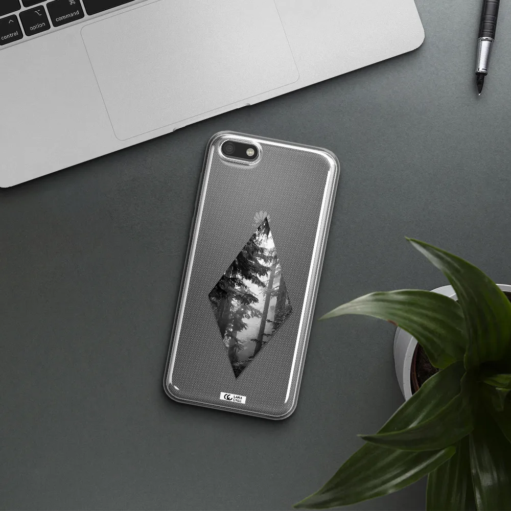 a diamond shaped image of trees Huawei Y5 2018 Clear TPU Case