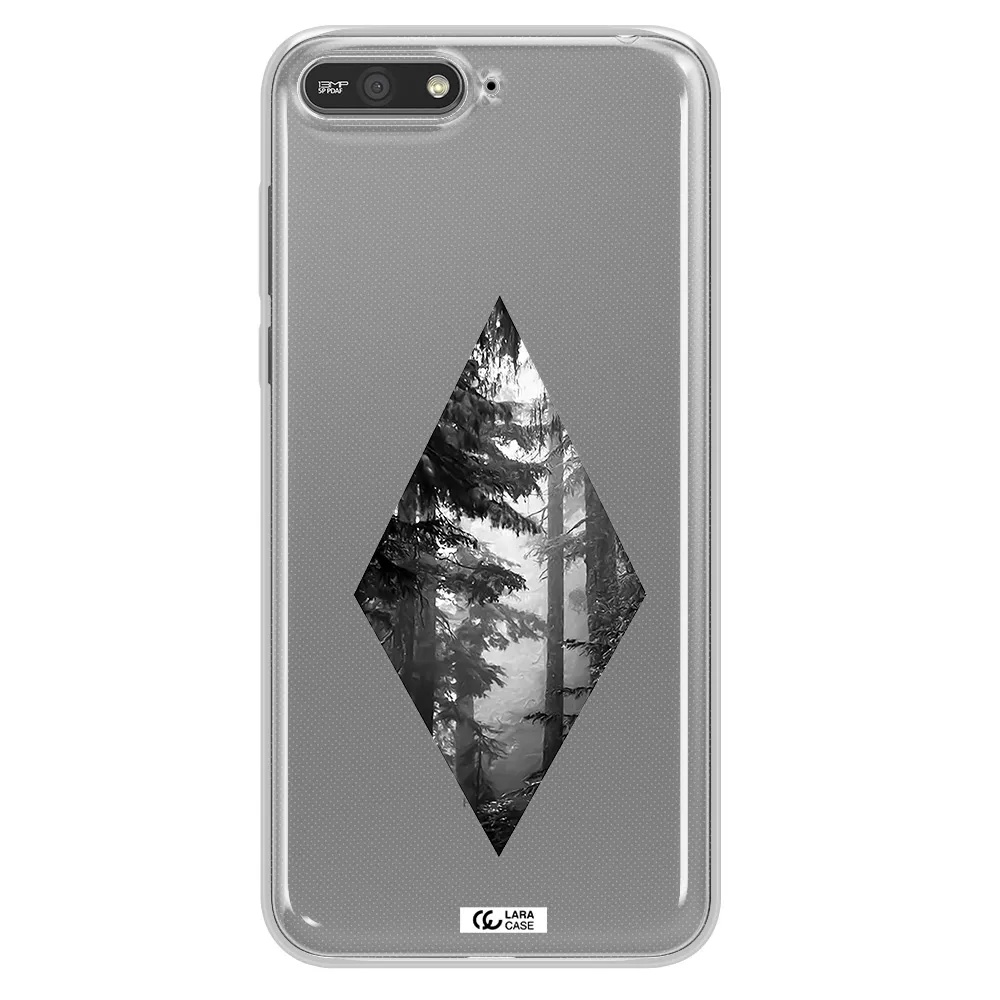 a diamond shaped image of trees Huawei Y6 2018 Clear TPU Case