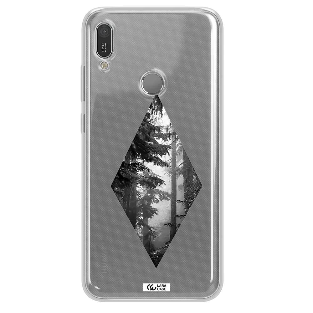 a diamond shaped image of trees Huawei Y6 2019 Clear TPU Case