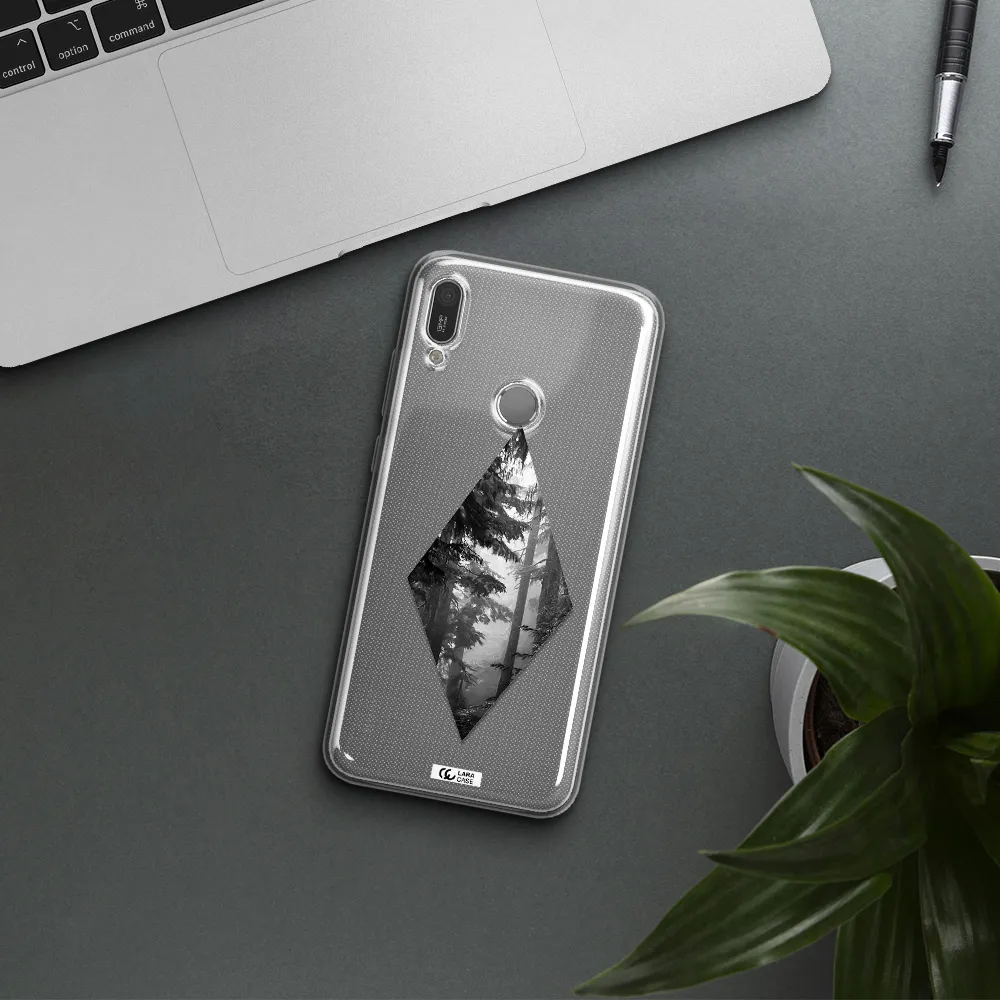 a diamond shaped image of trees Huawei Y6 2019 Clear TPU Case