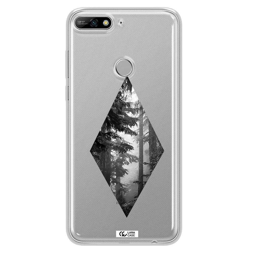 a diamond shaped image of trees Huawei Y7 2018 Clear TPU Case