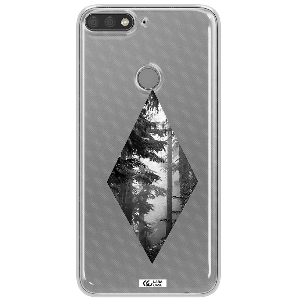 a diamond shaped image of trees Huawei Y7 Prime 2018 Clear TPU Case
