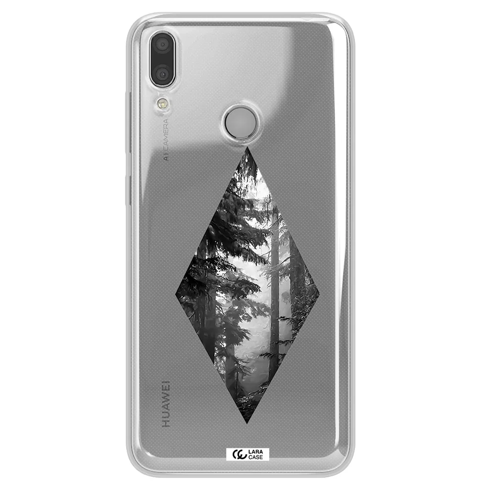 a diamond shaped image of trees Huawei Y9 2019 Clear TPU Case