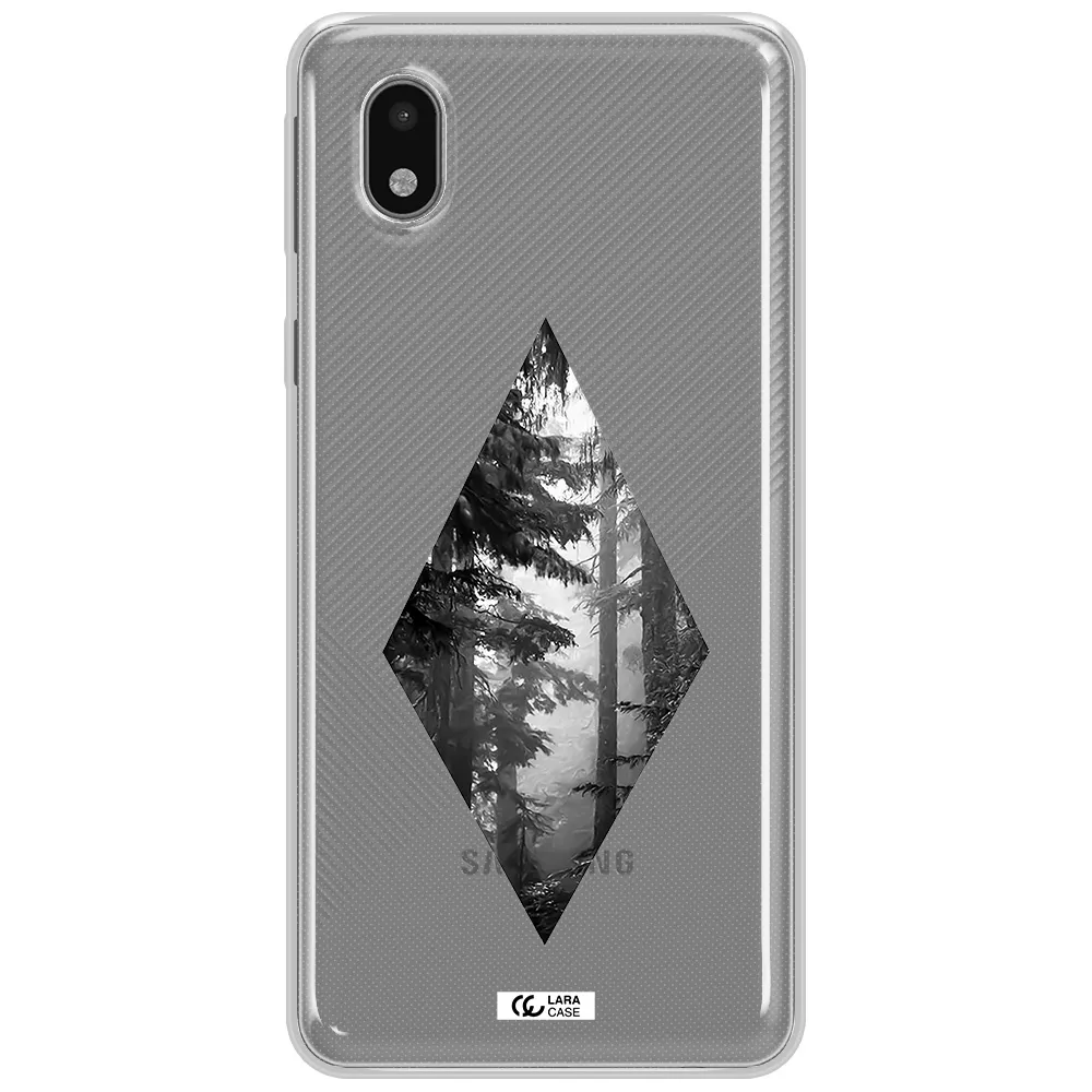 A Diamond Shaped Image Of Trees Samsung A01 Core Clear Tpu Case