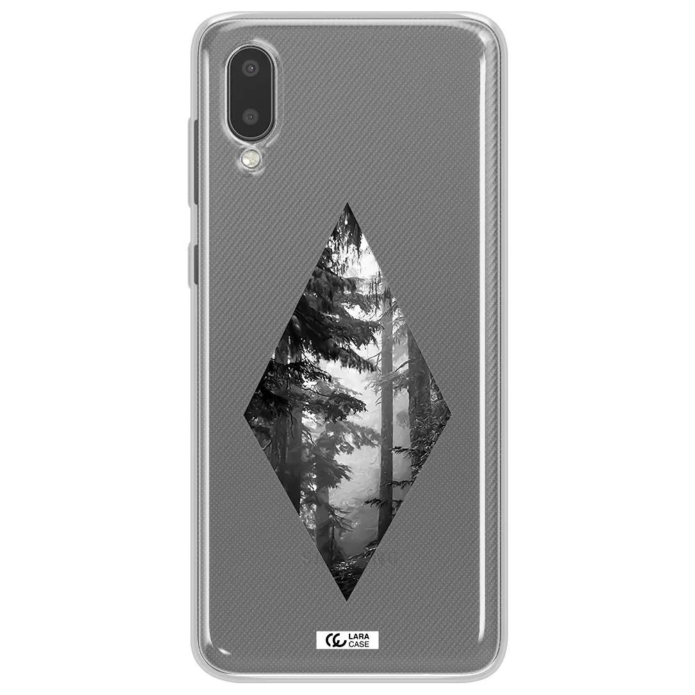 a diamond shaped image of trees Samsung A02 Clear TPU Case