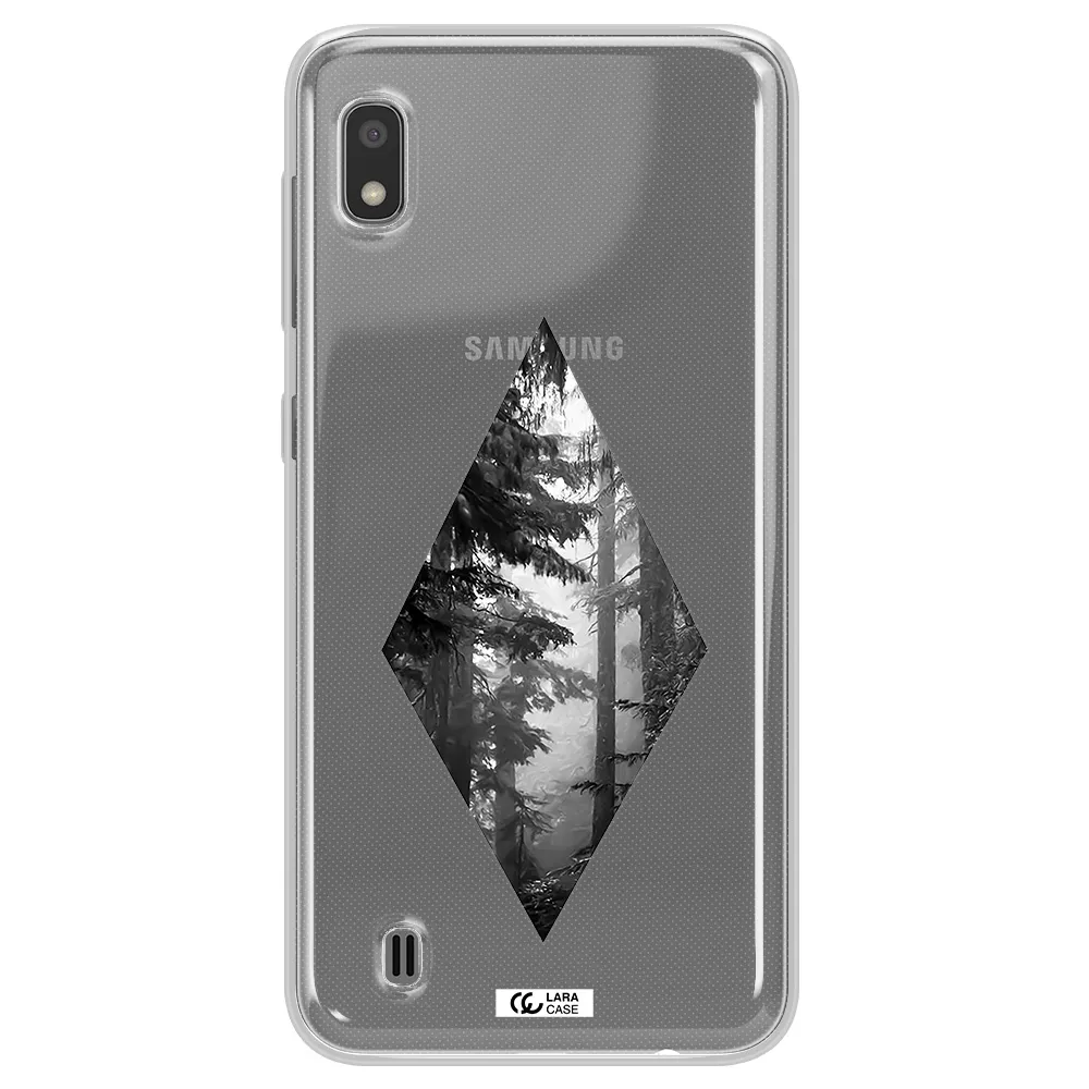 a diamond shaped image of trees Samsung A10 Clear TPU Case