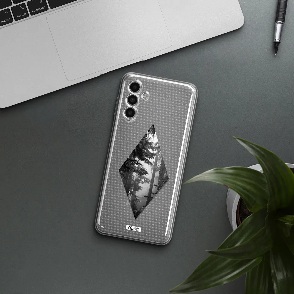 A Diamond Shaped Image Of Trees Samsung A13 5G Clear Tpu Case