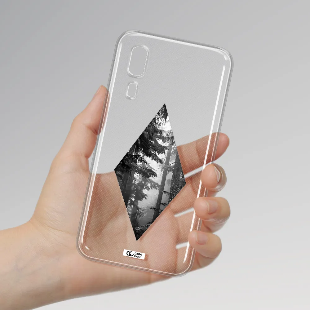 a diamond shaped image of trees Samsung A2 Core Clear TPU Case