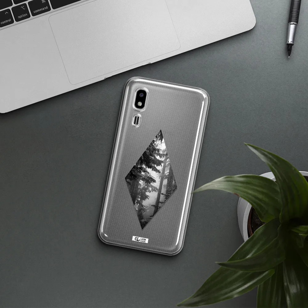 a diamond shaped image of trees Samsung A2 Core Clear TPU Case