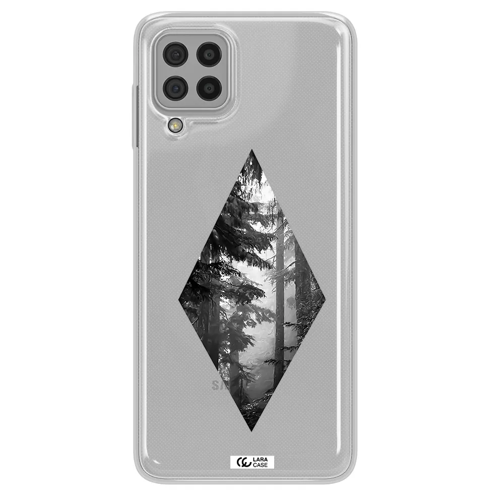 a diamond shaped image of trees Samsung A22 4g Clear TPU Case
