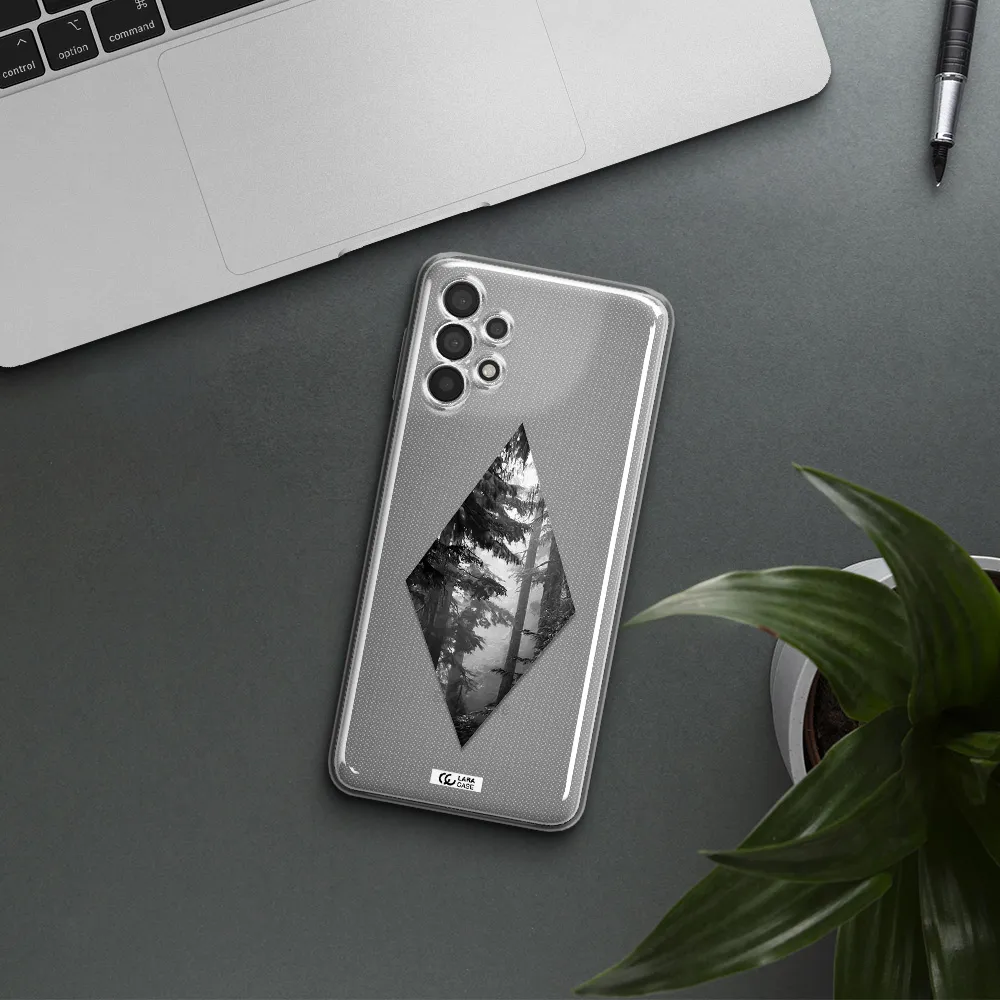 A Diamond Shaped Image Of Trees Samsung A32 4G Clear Tpu Case