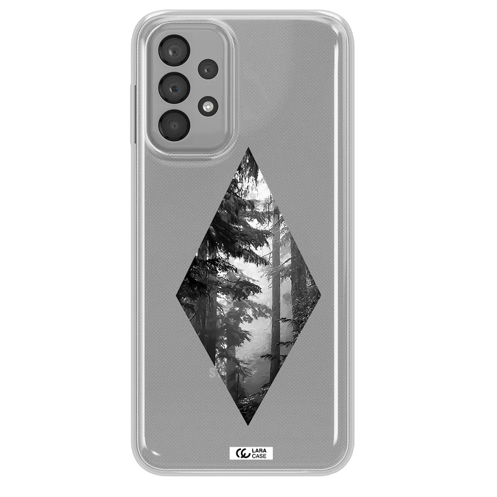 a diamond shaped image of trees Samsung A33 Clear TPU Case