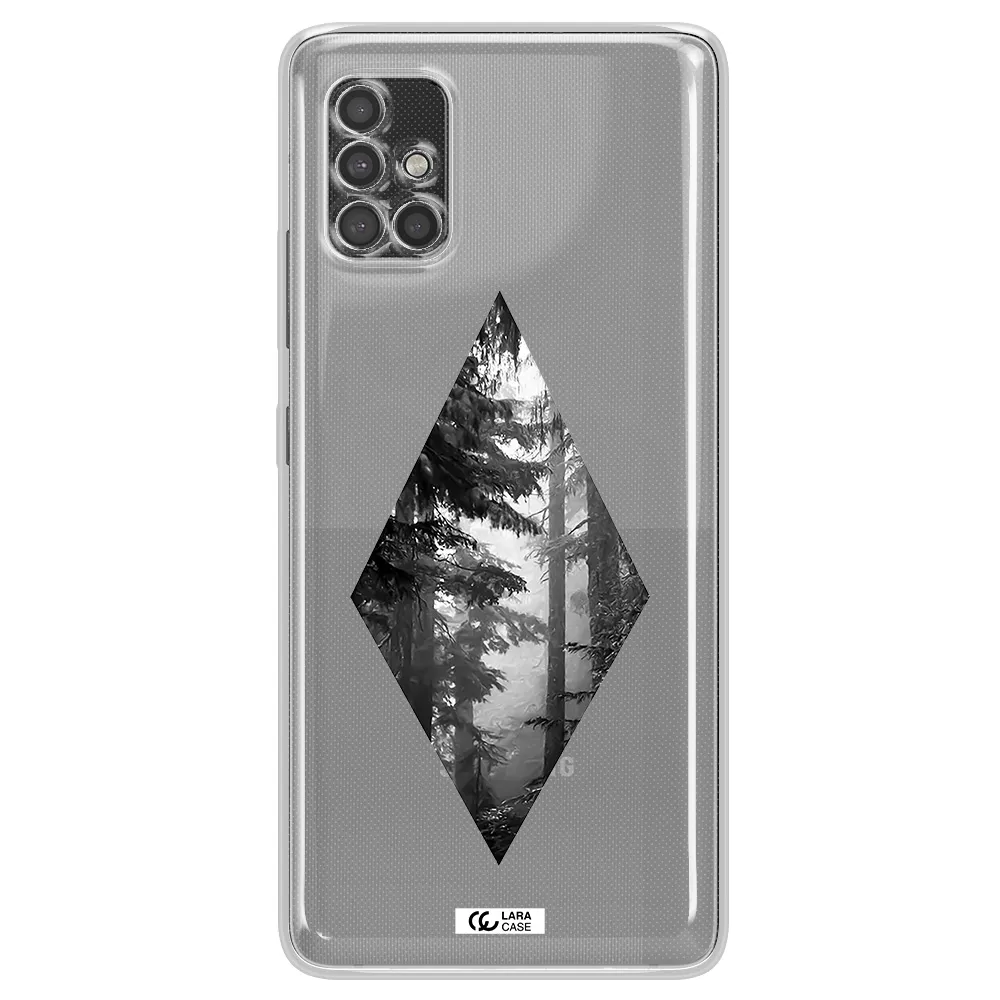 A Diamond Shaped Image Of Trees Samsung A40S Clear Tpu Case
