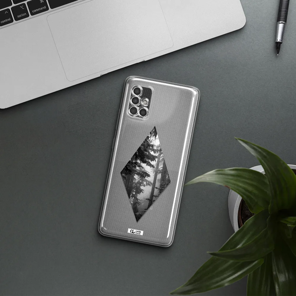 A Diamond Shaped Image Of Trees Samsung A40S Clear Tpu Case
