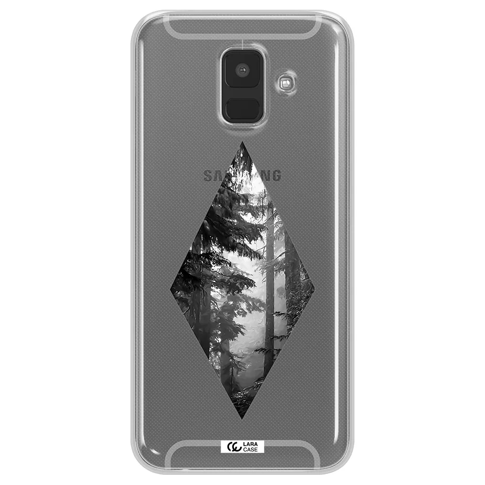 a diamond shaped image of trees Samsung A6 Clear TPU Case