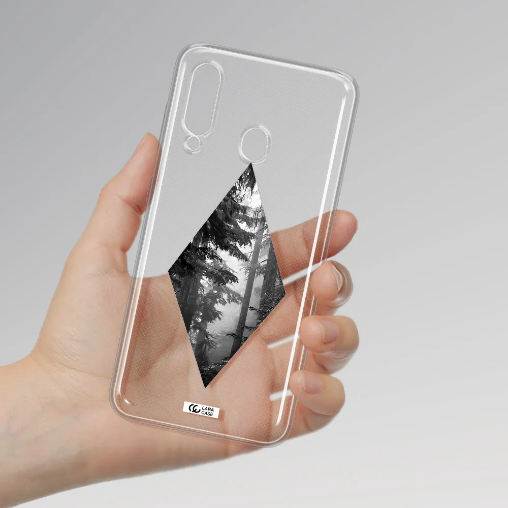 a diamond shaped image of trees Samsung A60 Clear TPU Case