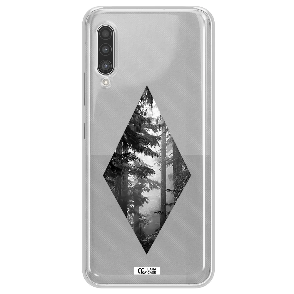 a diamond shaped image of trees Samsung A90 Clear TPU Case