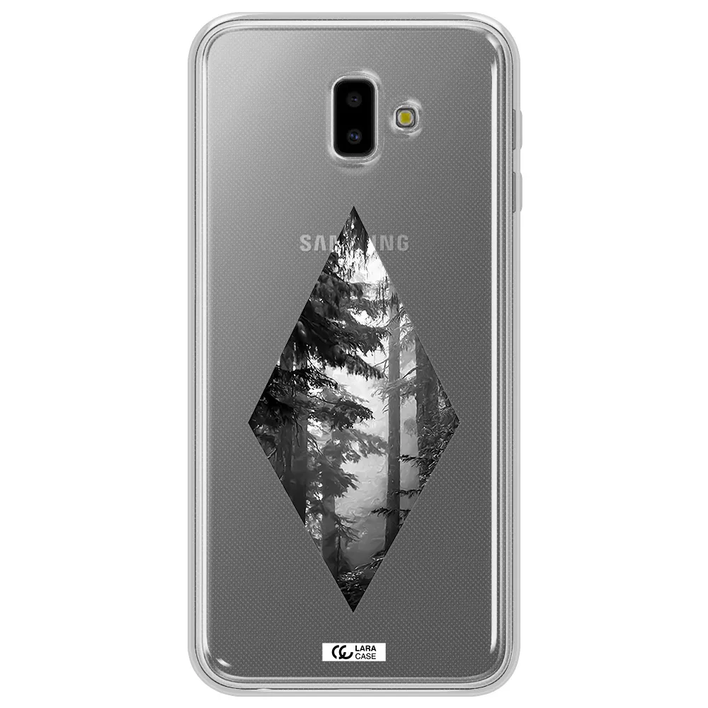 a diamond shaped image of trees Samsung J6 Plus Clear TPU Case