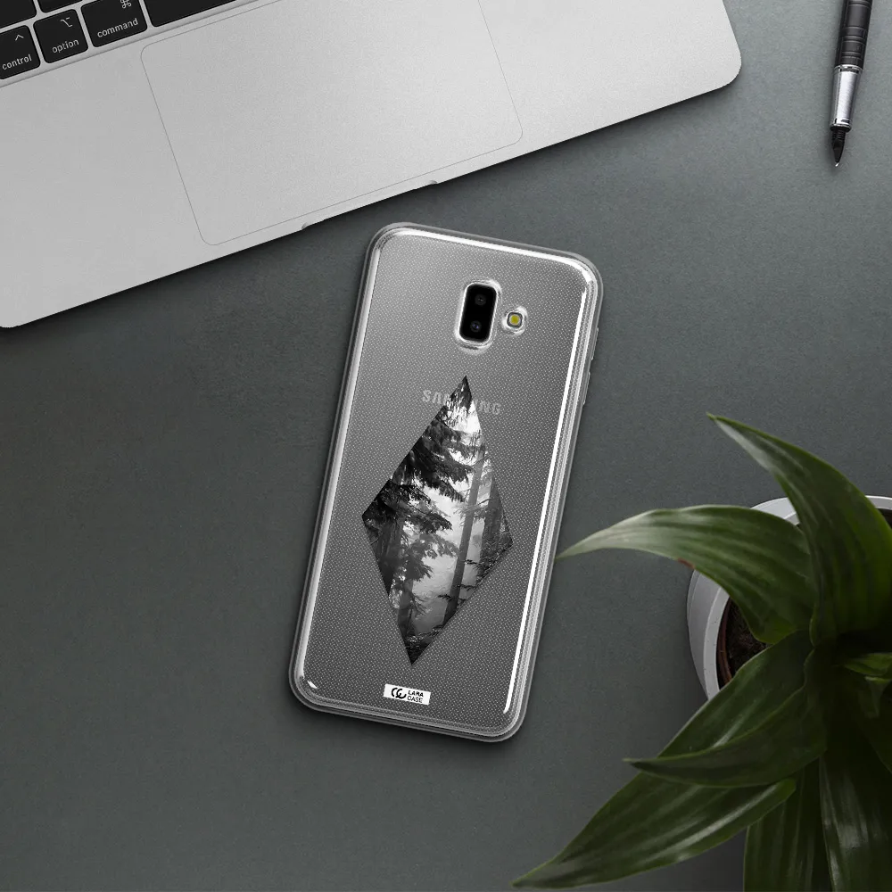 a diamond shaped image of trees Samsung J6 Plus Clear TPU Case