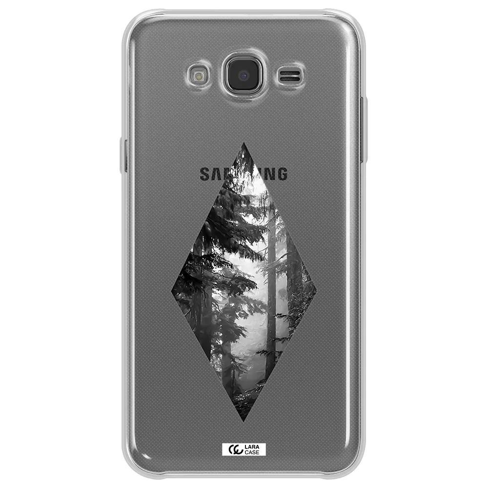 a diamond shaped image of trees Samsung J7 2015 Clear TPU Case