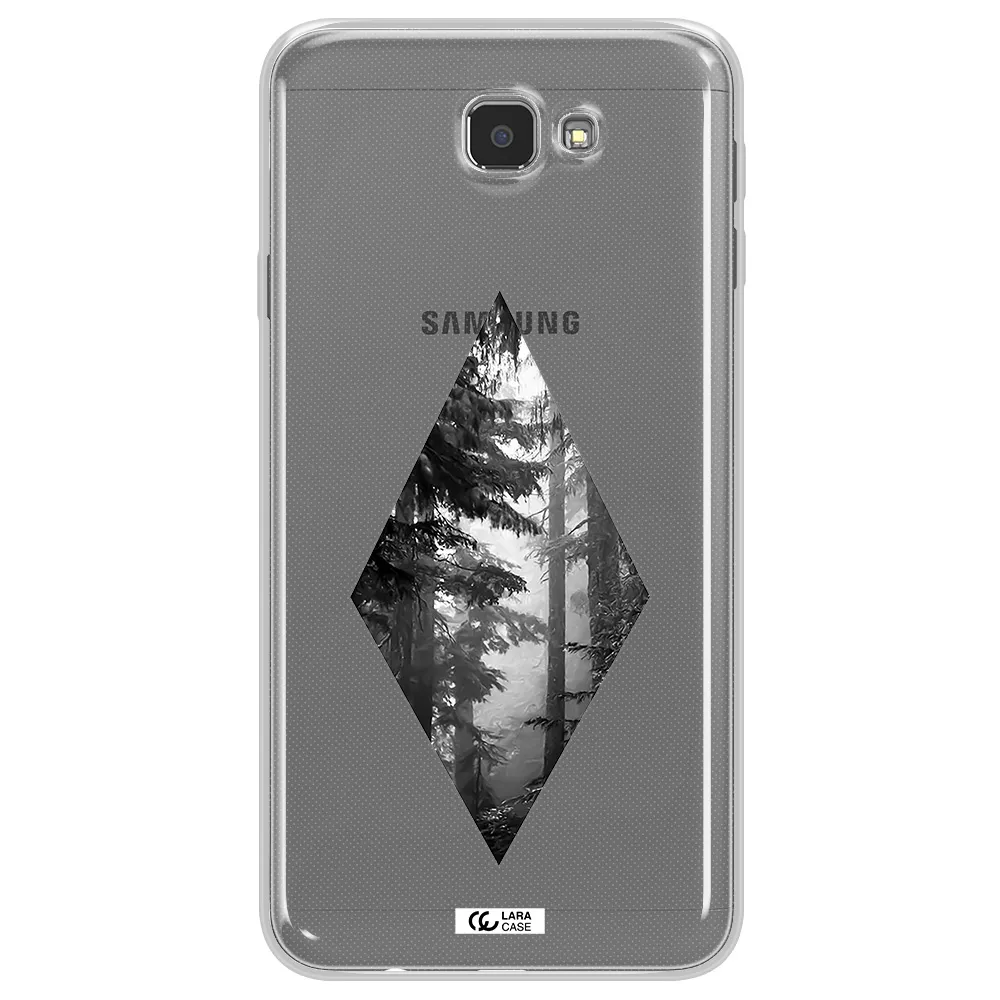 a diamond shaped image of trees Samsung J7 Prim Clear TPU Case