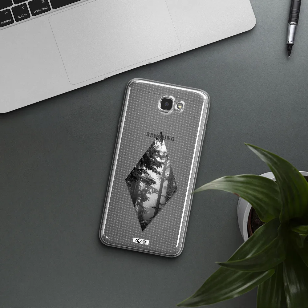 a diamond shaped image of trees Samsung J7 Prim Clear TPU Case