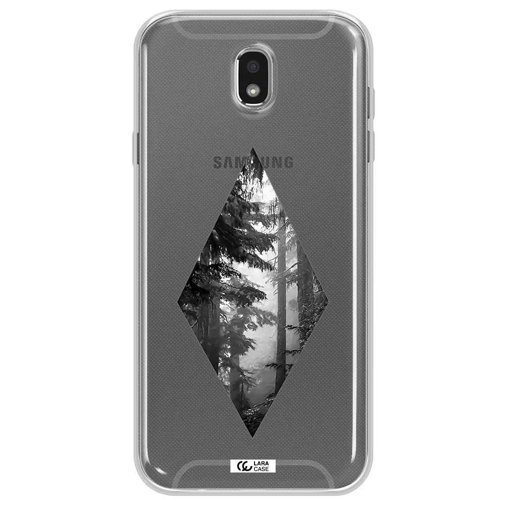 a diamond shaped image of trees Samsung J7 Pro Clear TPU Case
