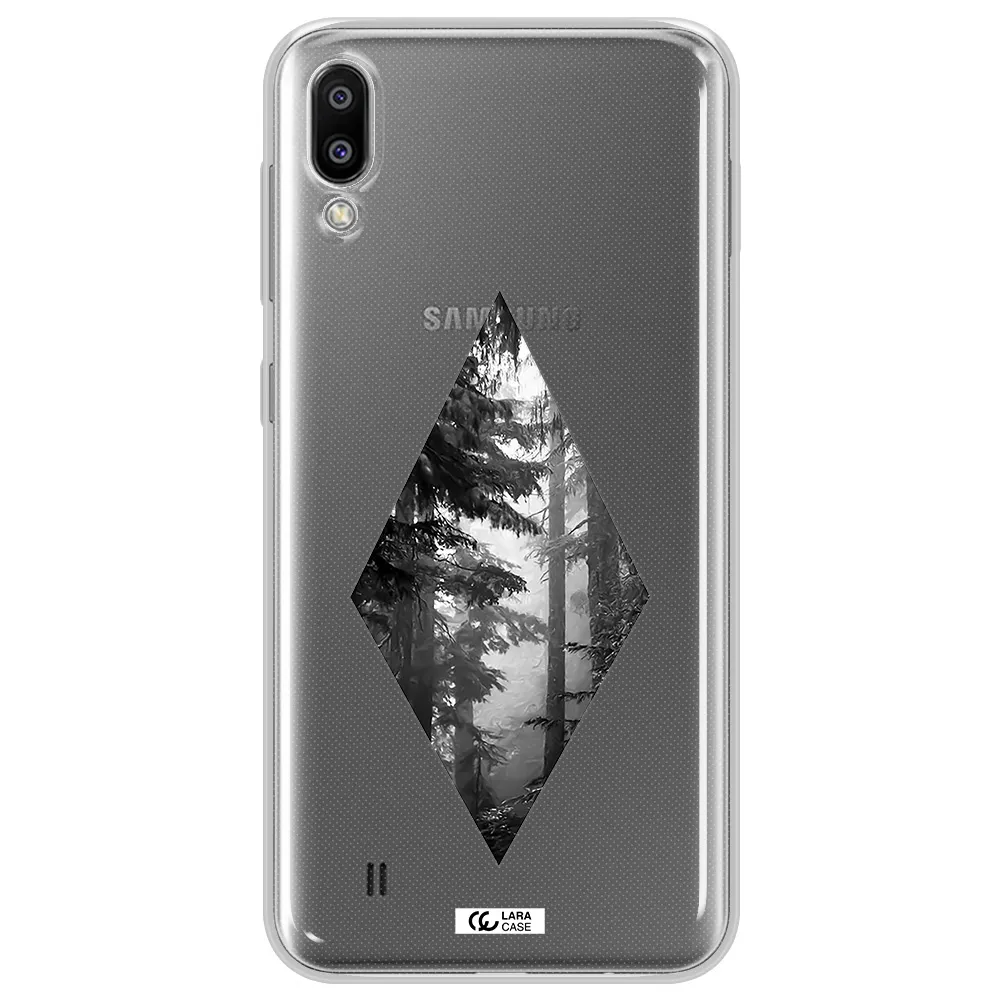 a diamond shaped image of trees Samsung M10 Clear TPU Case