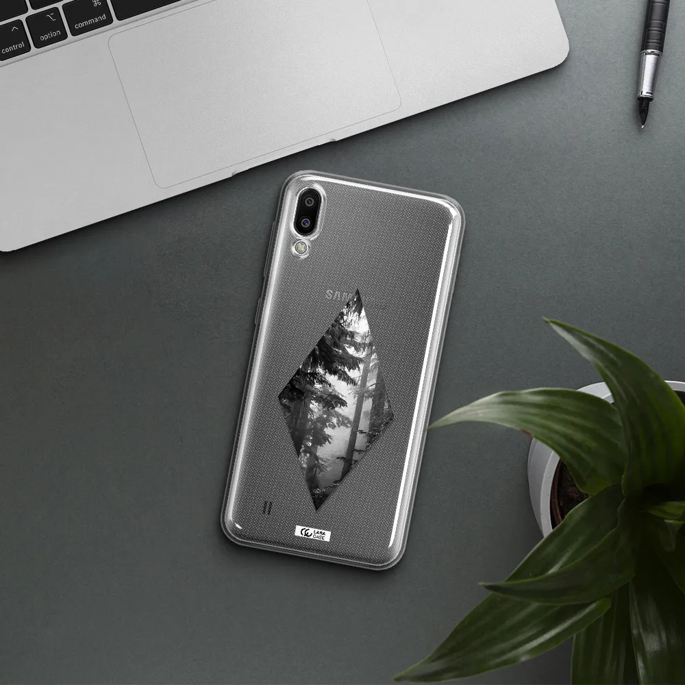 a diamond shaped image of trees Samsung M10 Clear TPU Case