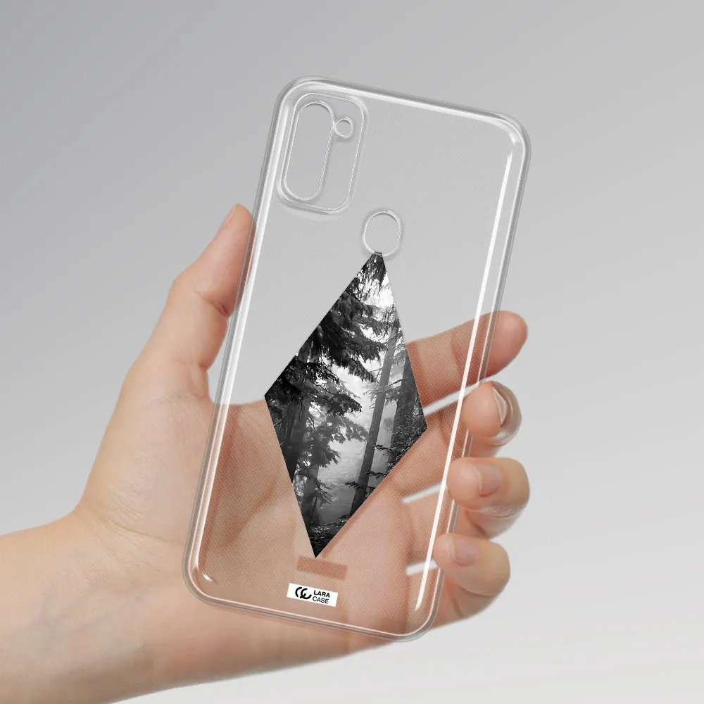 a diamond shaped image of trees Samsung M11 Clear TPU Case