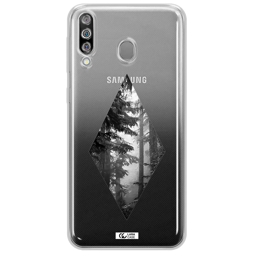 a diamond shaped image of trees Samsung M30 Clear TPU Case