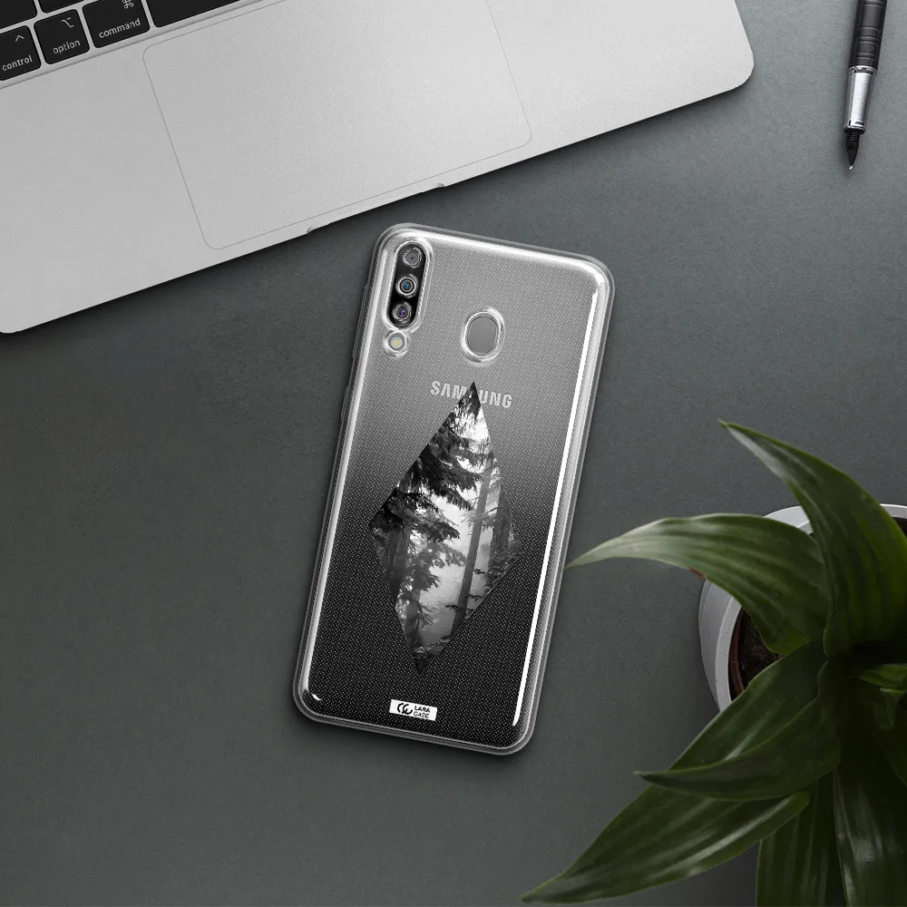 a diamond shaped image of trees Samsung M30 Clear TPU Case