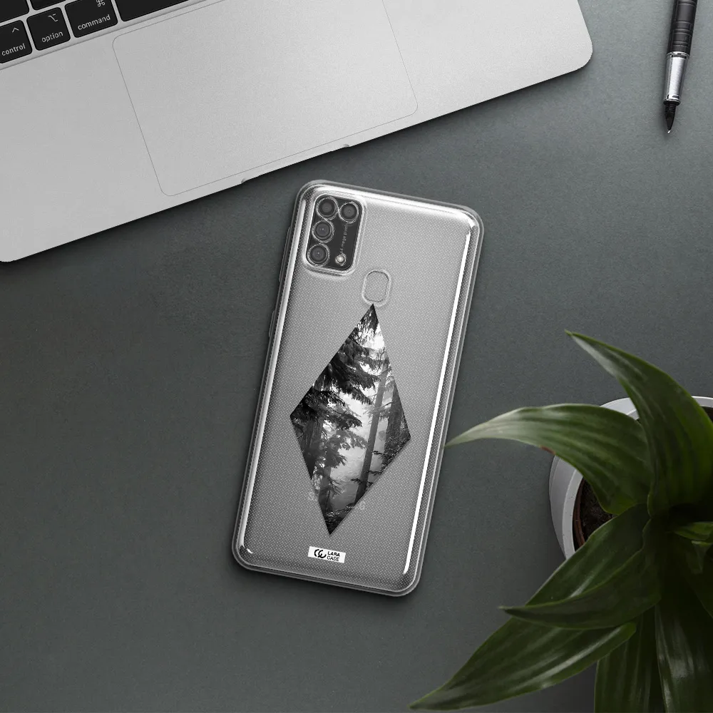 a diamond shaped image of trees Samsung M31 Clear TPU Case