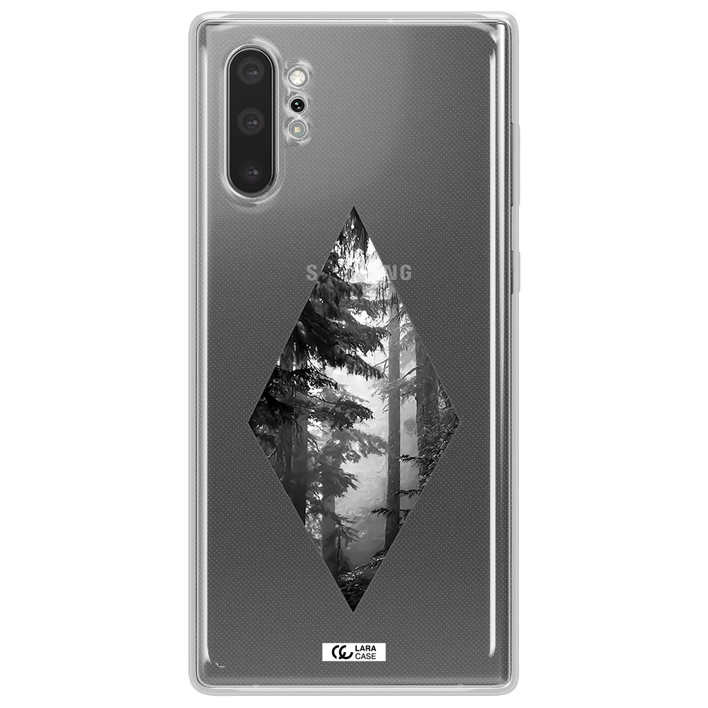 a diamond shaped image of trees Samsung Note 10 Plus Clear TPU Case