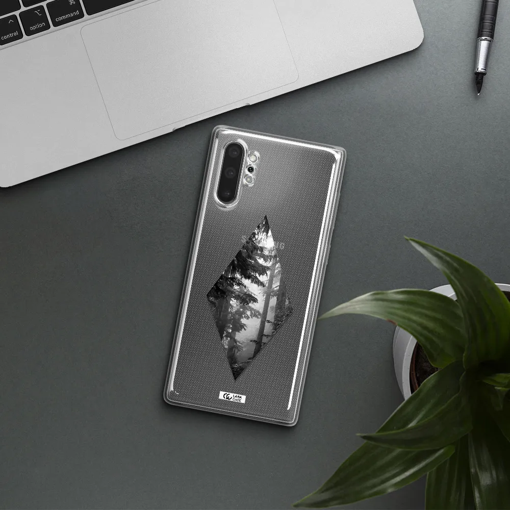 a diamond shaped image of trees Samsung Note 10 Plus Clear TPU Case