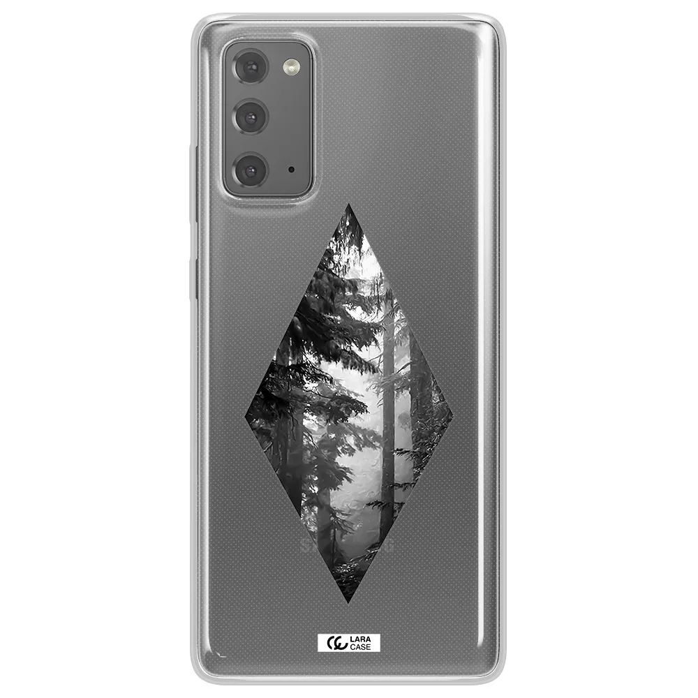 a diamond shaped image of trees Samsung Note 20 Clear TPU Case