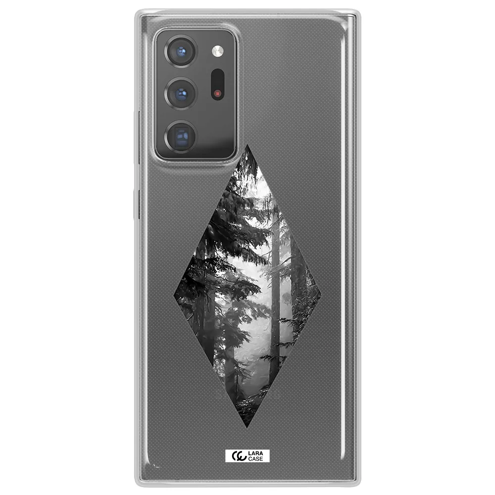 a diamond shaped image of trees Samsung Note 20 Ultra Clear TPU Case