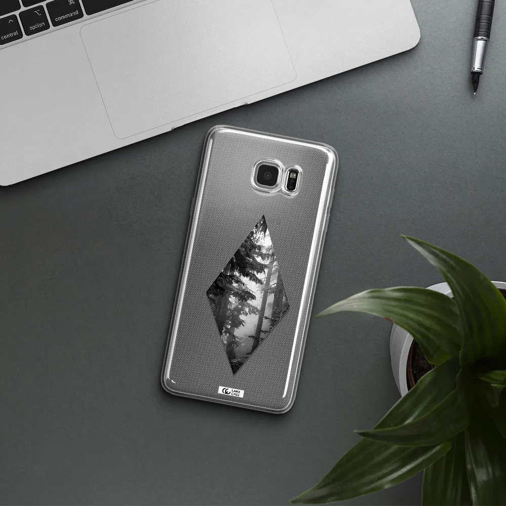 a diamond shaped image of trees Samsung Note 5 Clear TPU Case