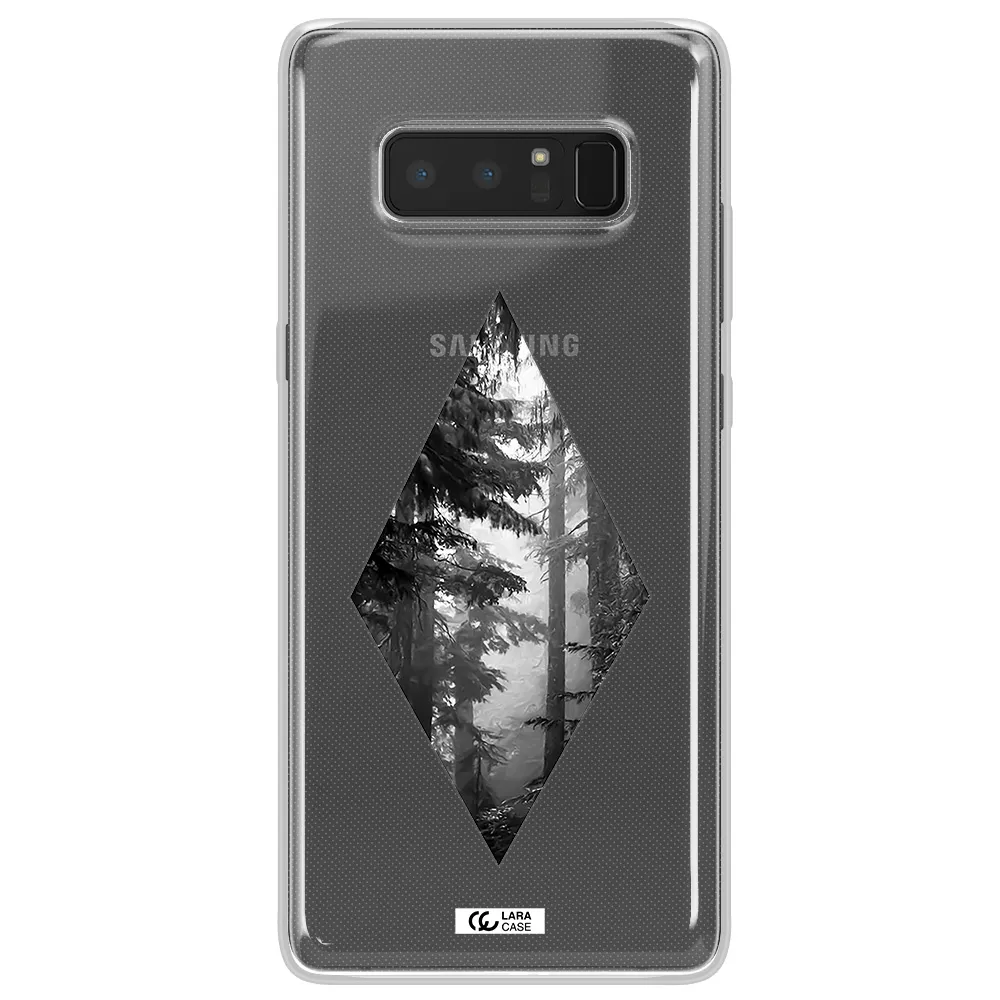 a diamond shaped image of trees Samsung Note 8 Clear TPU Case