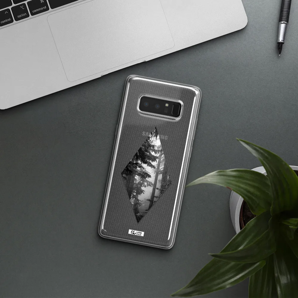 a diamond shaped image of trees Samsung Note 8 Clear TPU Case