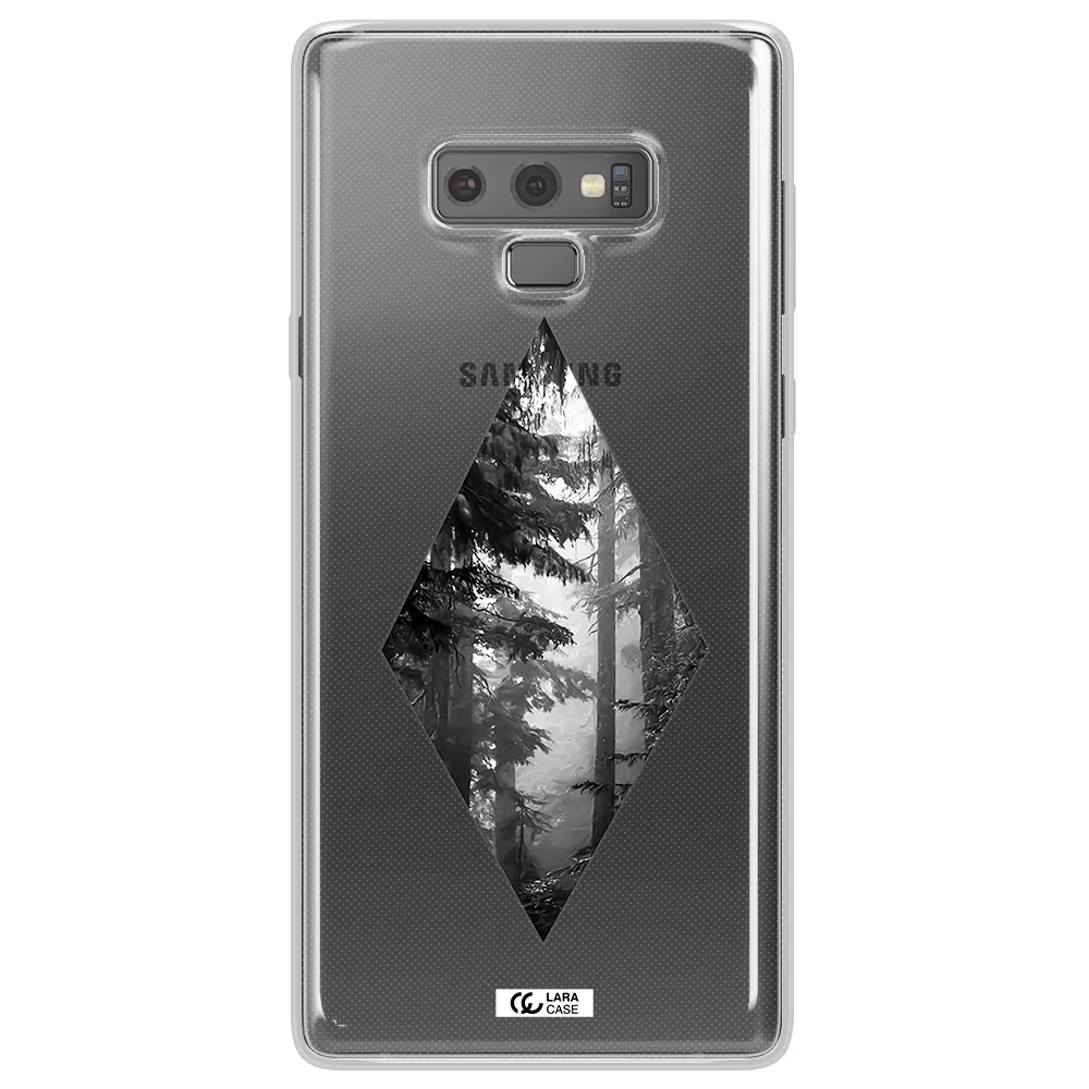 a diamond shaped image of trees Samsung Note 9 Clear TPU Case