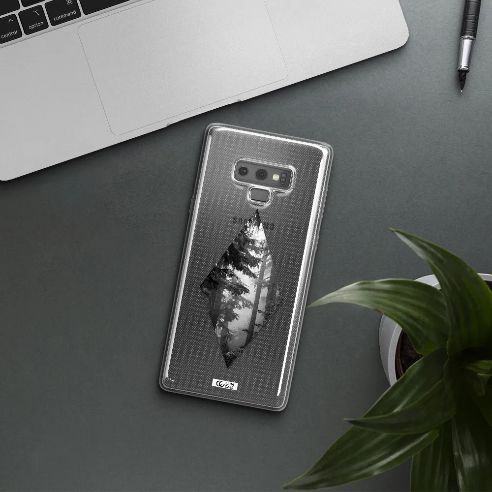 a diamond shaped image of trees Samsung Note 9 Clear TPU Case
